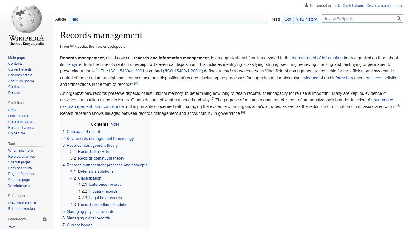 Records management - Wikipedia